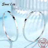 SOMILIA 18K Plate Large Hoop Earrings 925 Sterling Silver Women's Earrings
