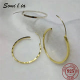 SOMILIA 18K Plate Large Hoop Earrings 925 Sterling Silver Women's Earrings