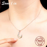 925 Silver Colored Stone Pendant Necklace with Twisted Chain