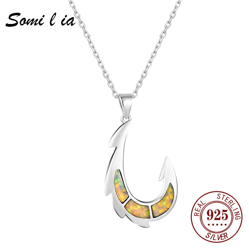 925 Silver Colored Stone Pendant Necklace with Twisted Chain