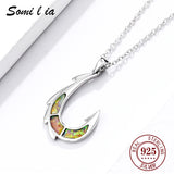 925 Silver Colored Stone Pendant Necklace with Twisted Chain