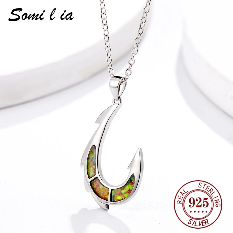 925 Silver Colored Stone Pendant Necklace with Twisted Chain