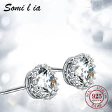 SOMILIA Gemstone Round Earrings S925 Silver Lucky Elf Studs