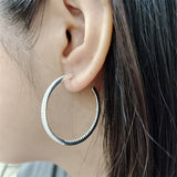 SOMILIA 925 Sterling Silver Heart Love 40MM Hoop Earrings Dangale Earring