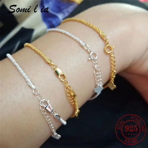 SOMILIA 925 Silver Bracelet Snowflake Blang 2.0mm