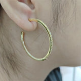 SOMILIA 925 Silver ZC 40MM Hoop Earrings Dangale Earring For Women