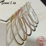 SOMILIA 925 Silver ZC 40MM Hoop Earrings Dangale Earring For Women