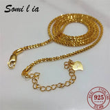SOMILIA Necklace S925 Sterling Silver Sparkling Clavicle Chain High Jewelry