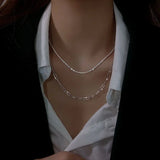 SOMILIA Necklace S925 Sterling Silver Sparkling Clavicle Chain High Jewelry