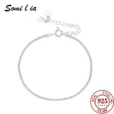 SOMILIA Women Anklet 925 Sterling Silver Bracelet Snowflake Water Jewelry Gift