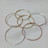 925 Silver Circle 35mm Hoop Earrings Women's Wedding Jewelry