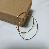 925 Silver Circle 35mm Hoop Earrings Women's Wedding Jewelry