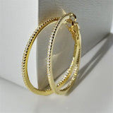 925 Silver CZ Large Hoop Earrings Women's Jewelry