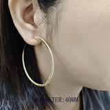 925 Silver CZ Large Hoop Earrings Women's Jewelry