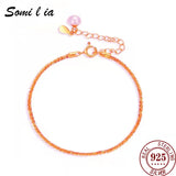 SOMILIA Snowflake Bracelet 925 Sterling Silver Rose Golden Water Jewelry