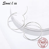 SOMILIA Platinum Big Hoop Earrings, 925 Sterling Silver Jewelry