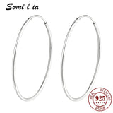 SOMILIA Platinum Big Hoop Earrings, 925 Sterling Silver Jewelry