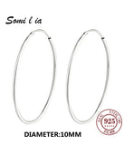 SOMILIA Platinum Big Hoop Earrings, 925 Sterling Silver Jewelry