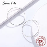 SOMILIA Platinum Big Hoop Earrings, 925 Sterling Silver Jewelry