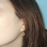 SOMILLIA 925 Silver Ear Cartilage Hoop Earrings Zircon Huggie Party Jewelry