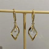 SOMILLIA 18K Earring 925 Silver Charm Clear CZ Hoop Earrings