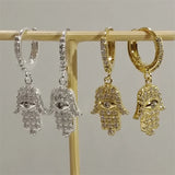 SOMILLIA 925 Silver Ear Hoop Earrings 18K Golden Zircon Party Jewelry