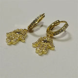 SOMILLIA 925 Silver Ear Hoop Earrings 18K Golden Zircon Party Jewelry