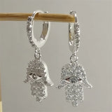 SOMILLIA 925 Silver Ear Hoop Earrings 18K Golden Zircon Party Jewelry