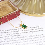 Green Zircon Perfume Necklace for Women