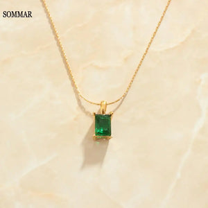Green Zircon Perfume Necklace for Women