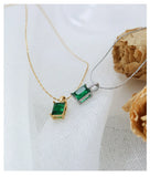 Green Zircon Perfume Necklace for Women