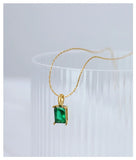 Green Zircon Perfume Necklace for Women