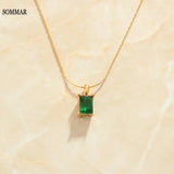 Green Zircon Perfume Necklace for Women