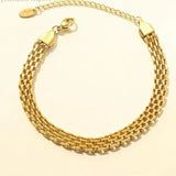 18KGP Plated Female Bracelets Bangles Multi-Layer Chain Erkek Bileklik Christmas