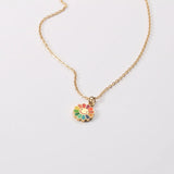 Colorful Sunflower Smiley Necklace Big Pendant Wedding