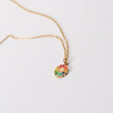 Colorful Sunflower Smiley Necklace Big Pendant Wedding