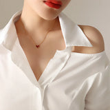 Plated Perfume Pendant Necklace Acrylic Peach Heart Love Maxi Necklace