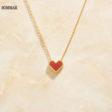 Plated Perfume Pendant Necklace Acrylic Peach Heart Love Maxi Necklace