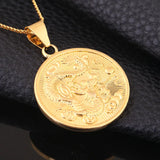 Dragon Pendant Stainless Steel Jewelry Lucky for Men Women