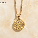 Dragon Pendant Stainless Steel Jewelry Lucky for Men Women
