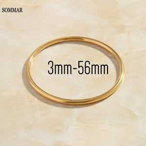 Plated friendship bangle for women 3mm-56mm minimalist folding bracelet jewelry