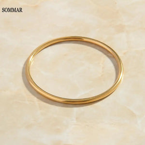 Plated friendship bangle for women 3mm-56mm minimalist folding bracelet jewelry