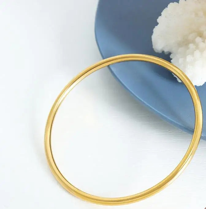 Plated friendship bangle for women 3mm-56mm minimalist folding bracelet jewelry