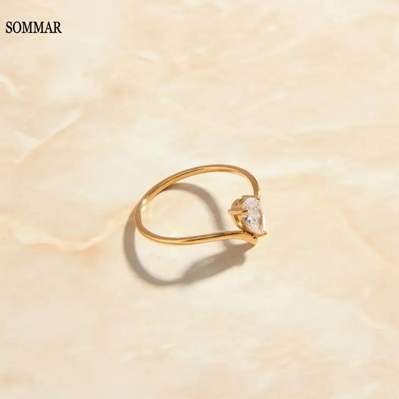 Water Drop Zircon Fine Ring - Top Jewelry