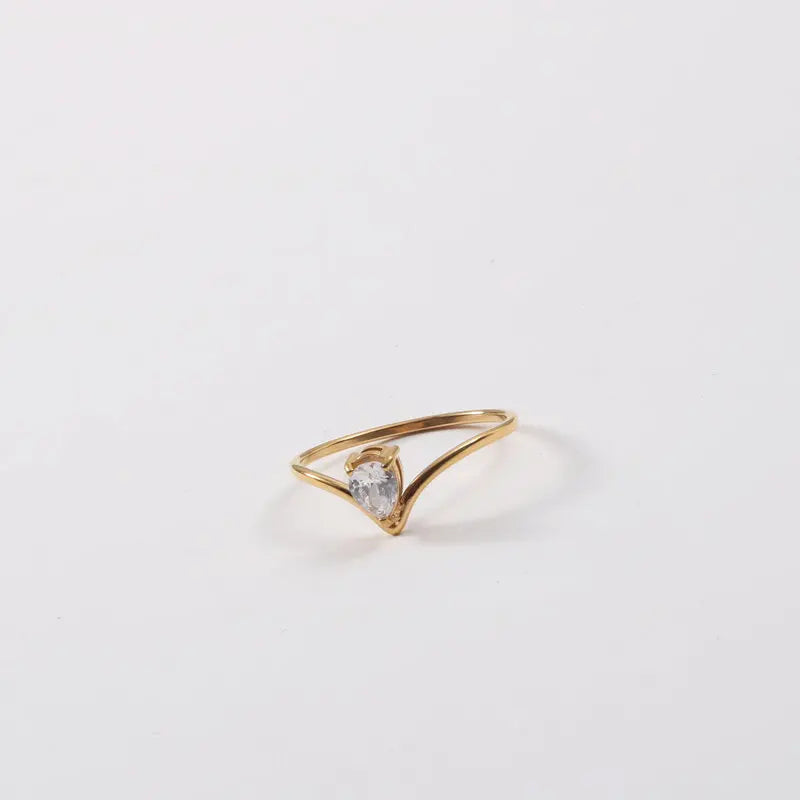 Water Drop Zircon Fine Ring - Top Jewelry
