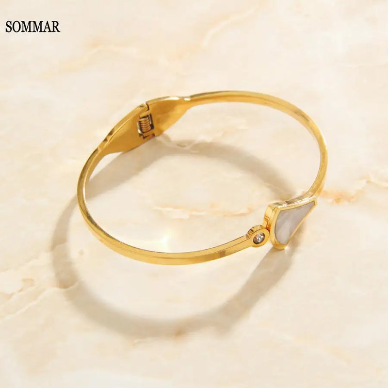 Plated Girlfriend Charms Bangle Wedding Bracelet Clovers Decoration