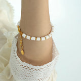 Plated charm bracelet for female Fritillaria Beaded Bracelet anchor Christmas