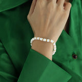 Plated charm bracelet for female Fritillaria Beaded Bracelet anchor Christmas