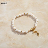 Plated charm bracelet for female Fritillaria Beaded Bracelet anchor Christmas