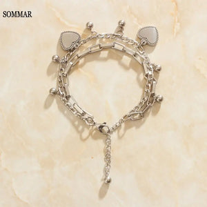 18KGP Goddess Charm Bracelet Multi-Layer Men's Wristb